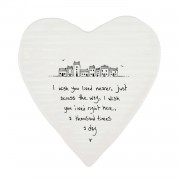Porcelain Heart Coaster - Wish You Lived Nearer